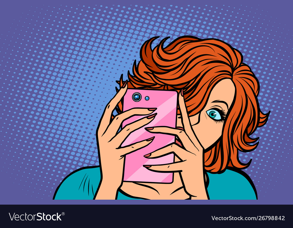 Woman taking pictures with a smartphone