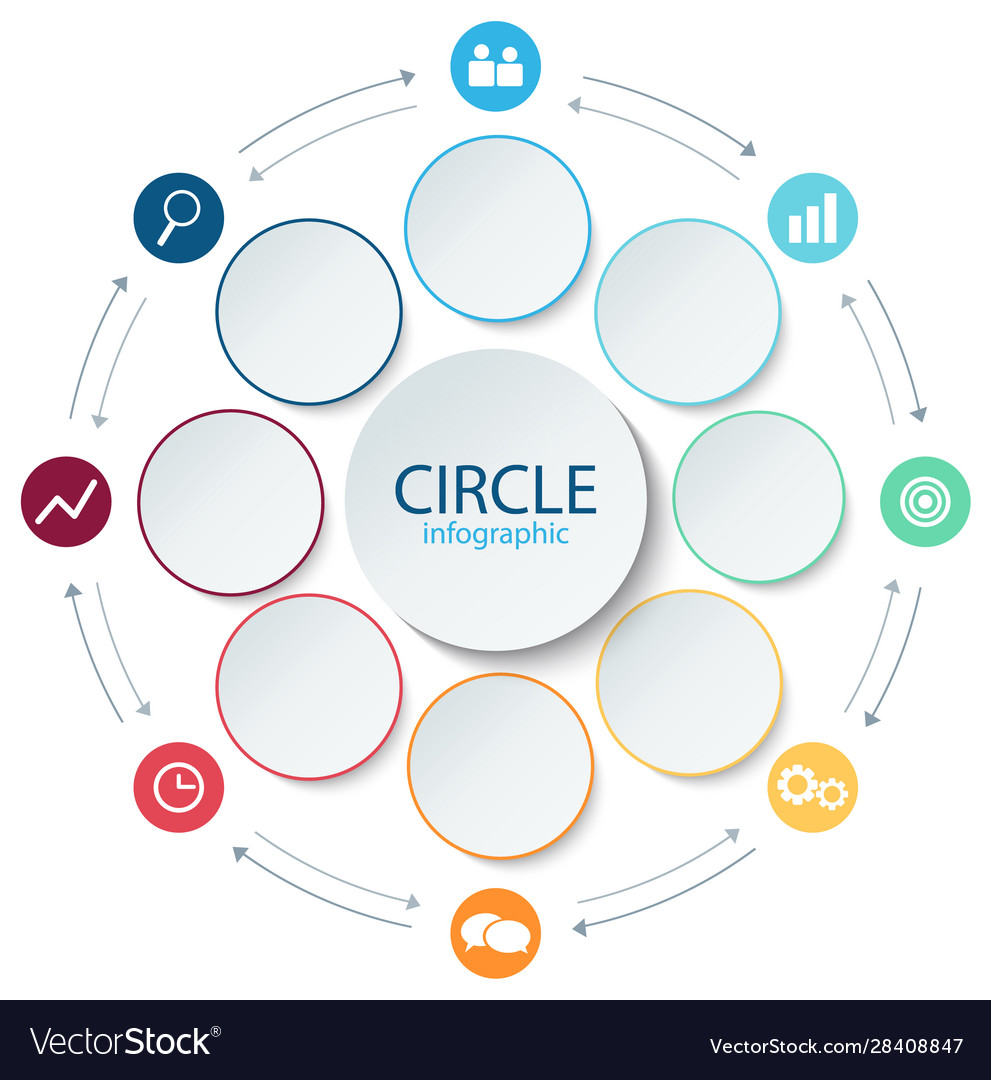 Abstract round infographics color circle diagram Vector Image