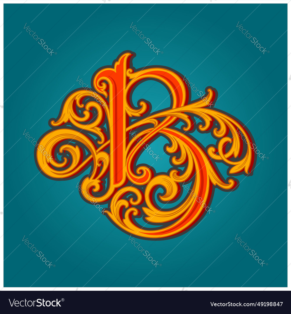 Classic luxury lettering b monogram flourish Vector Image