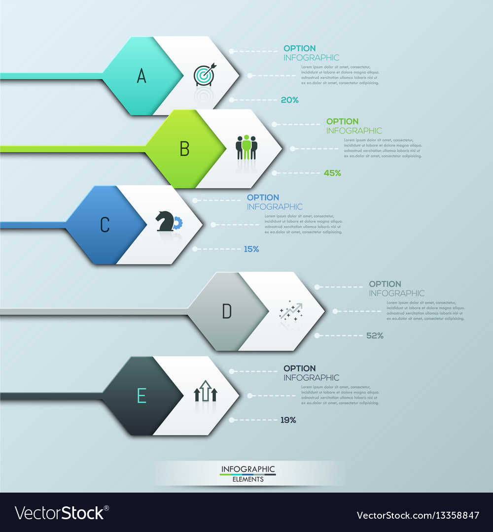 creative infographic design layout 5 hexagonal vector image creative design layout
