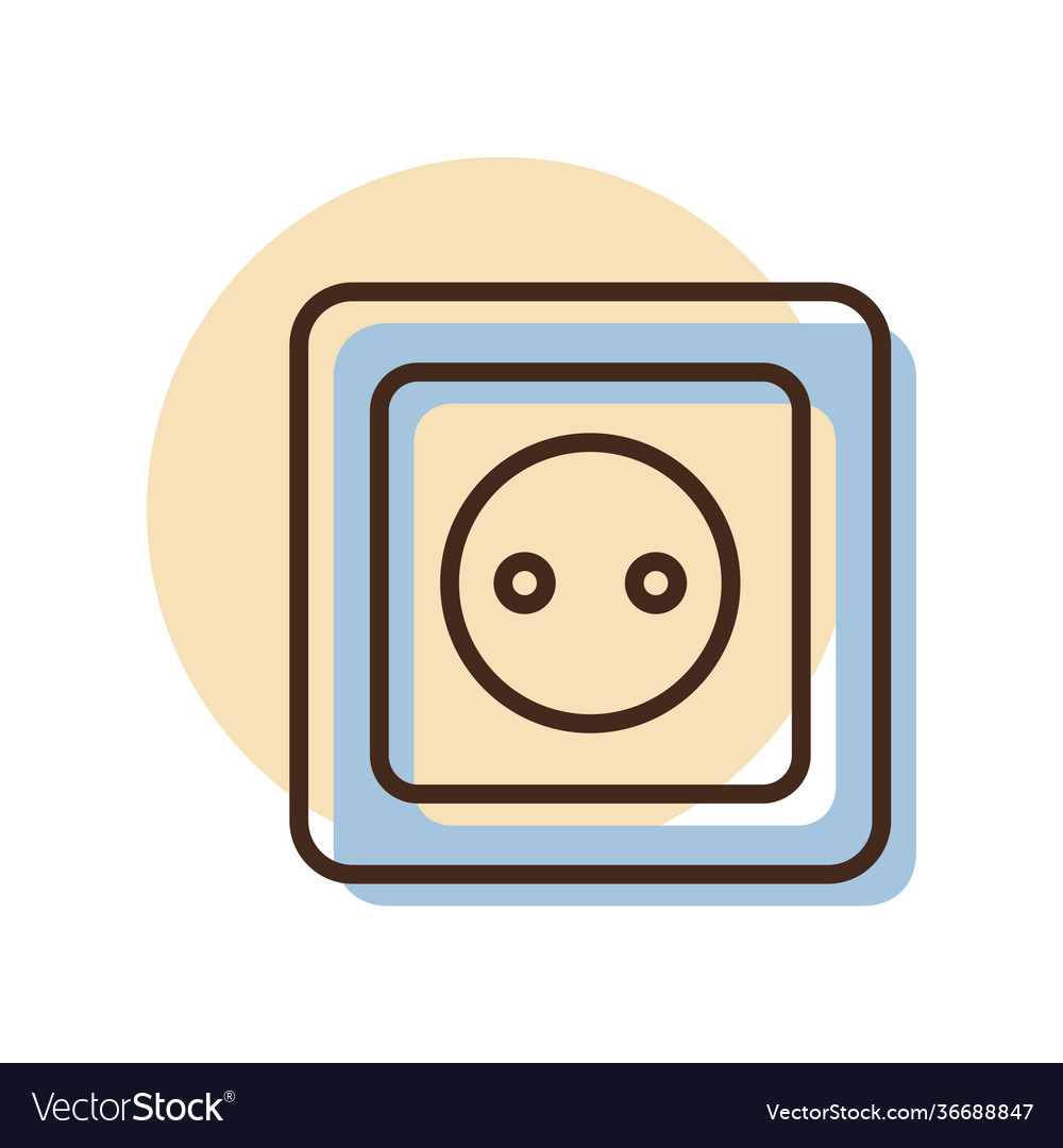 Electric outlet flat icon Royalty Free Vector Image