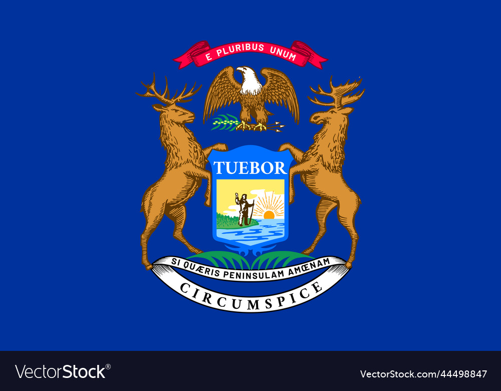 Flag Of Michigan Symbol Usa Federal State Vector Image Flag Of Michigan Symbol Usa Federal State Vector 44498847