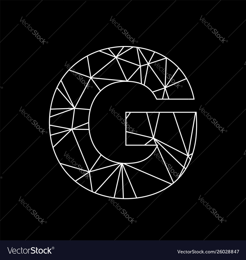 G geometric triangle block chain font vector image G geometric triangle block chain font
