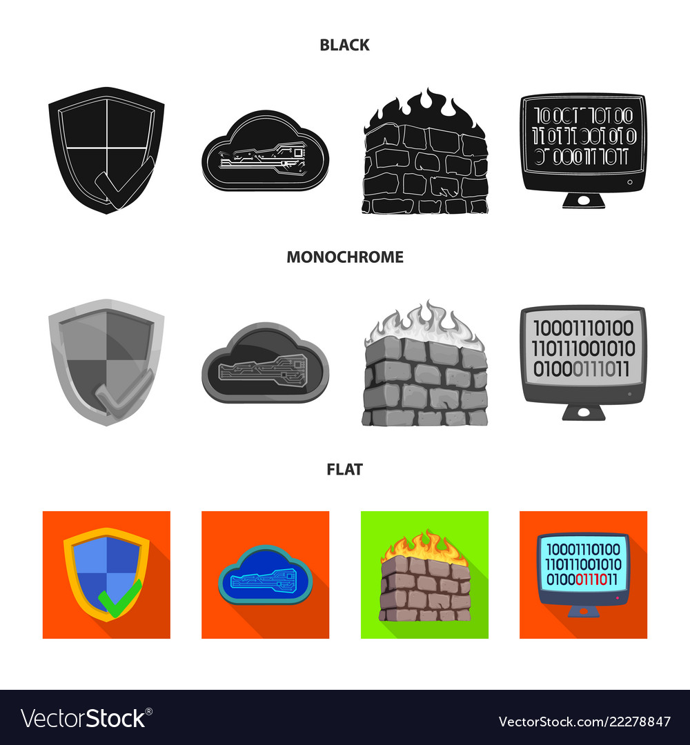 Isolated object of virus and secure logo vector image Isolated object of virus and secure logo