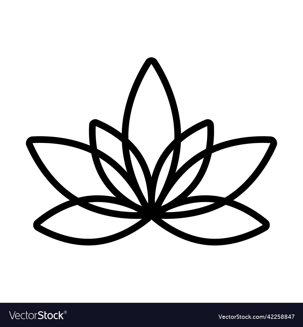 Lotus flat icon logo Royalty Free Vector Image