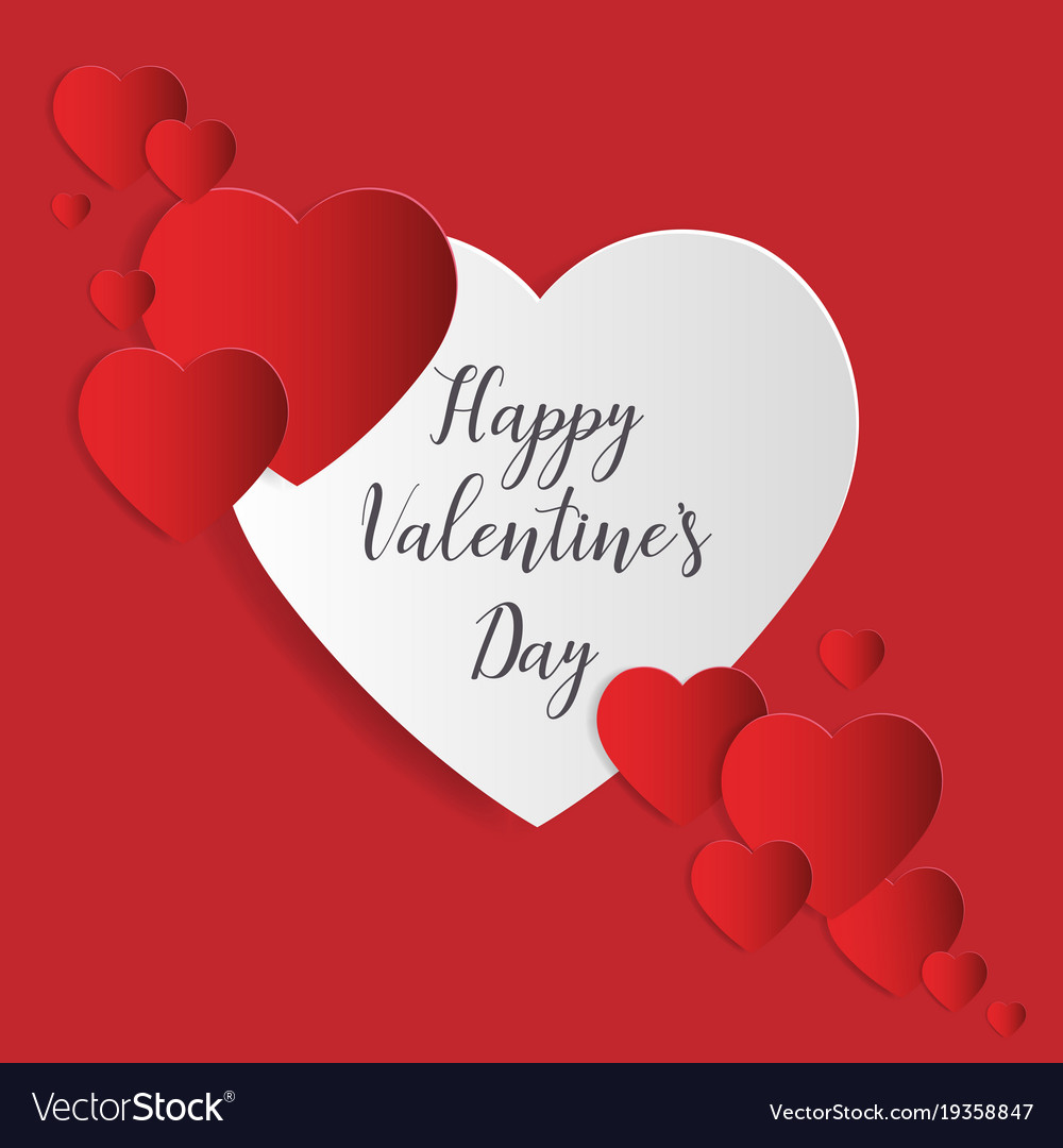 Love and valentines day greeting card paper art