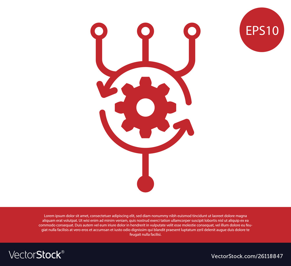 Red algorithm icon isolated on white background vector image Red algorithm icon isolated on white background