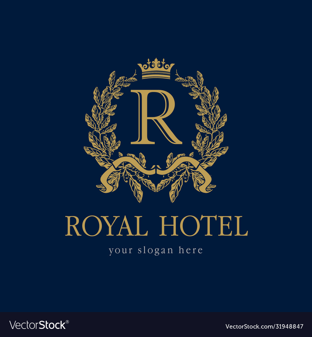 Royal hotel logo Royalty Free Vector Image - VectorStock