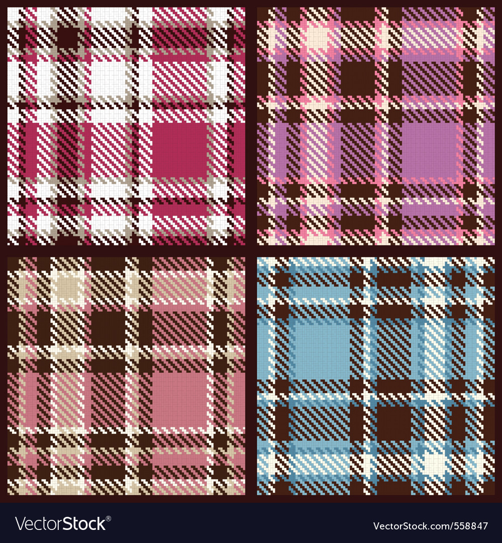 Seamless Checkered Pattern Set