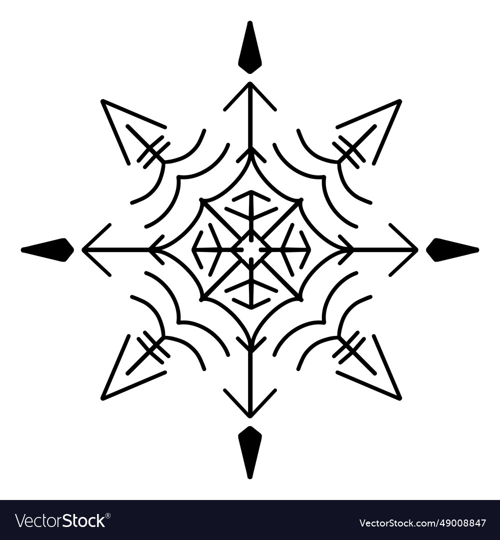 Snowflake design web outline