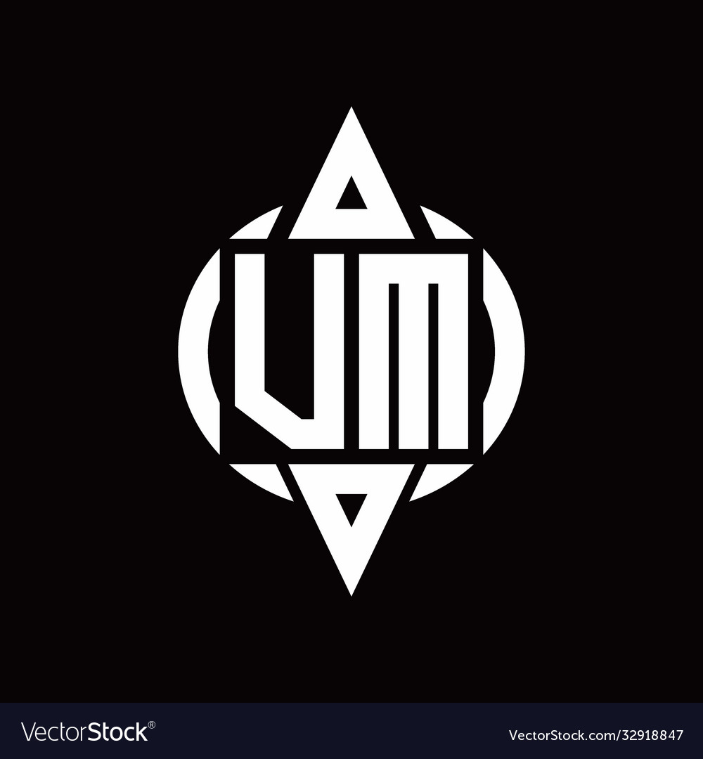 Vm logo with circle rounded combine triangle top