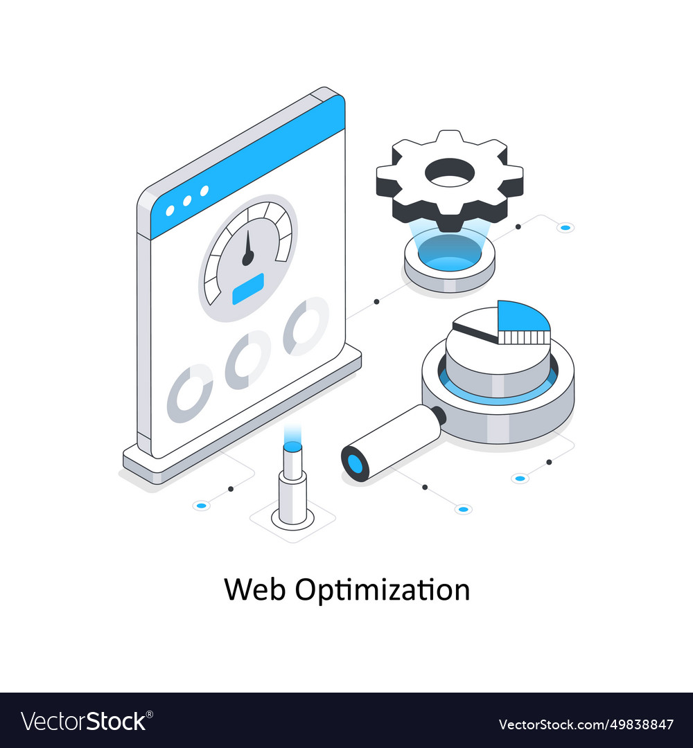 Web optimization isometric stock eps