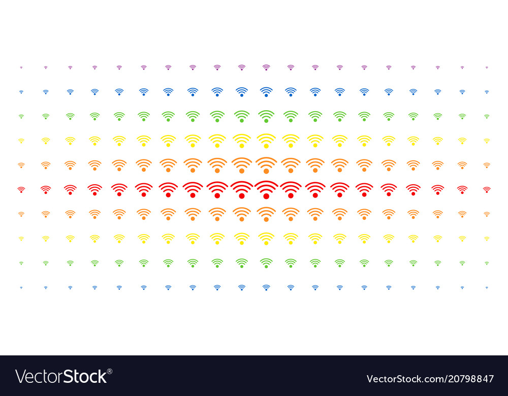 Wi-fi source spectrum halftone array vector image Wi-fi source spectrum halftone array