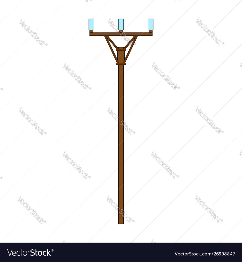 Wood power line symbol flat design