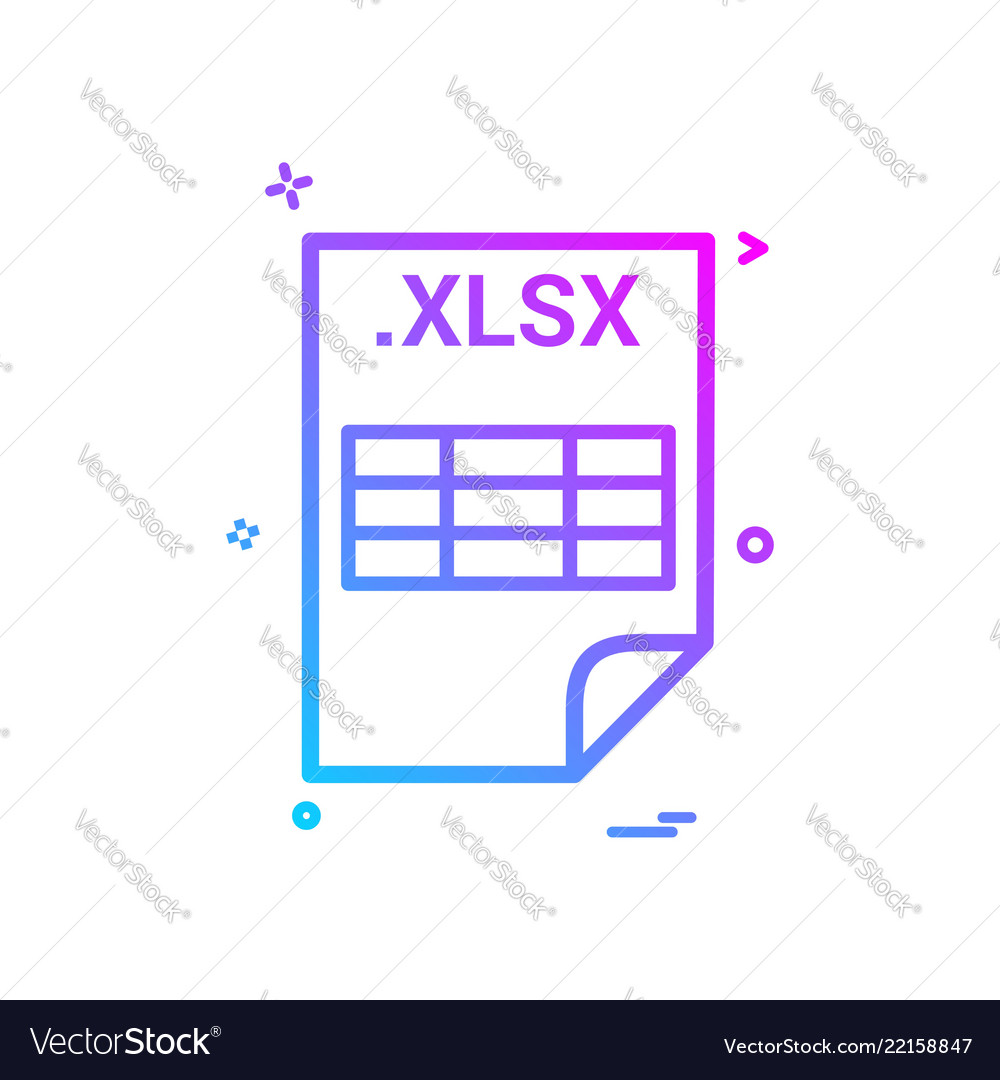 Xlsx application download file files format icon vector image Xlsx application download file files format icon
