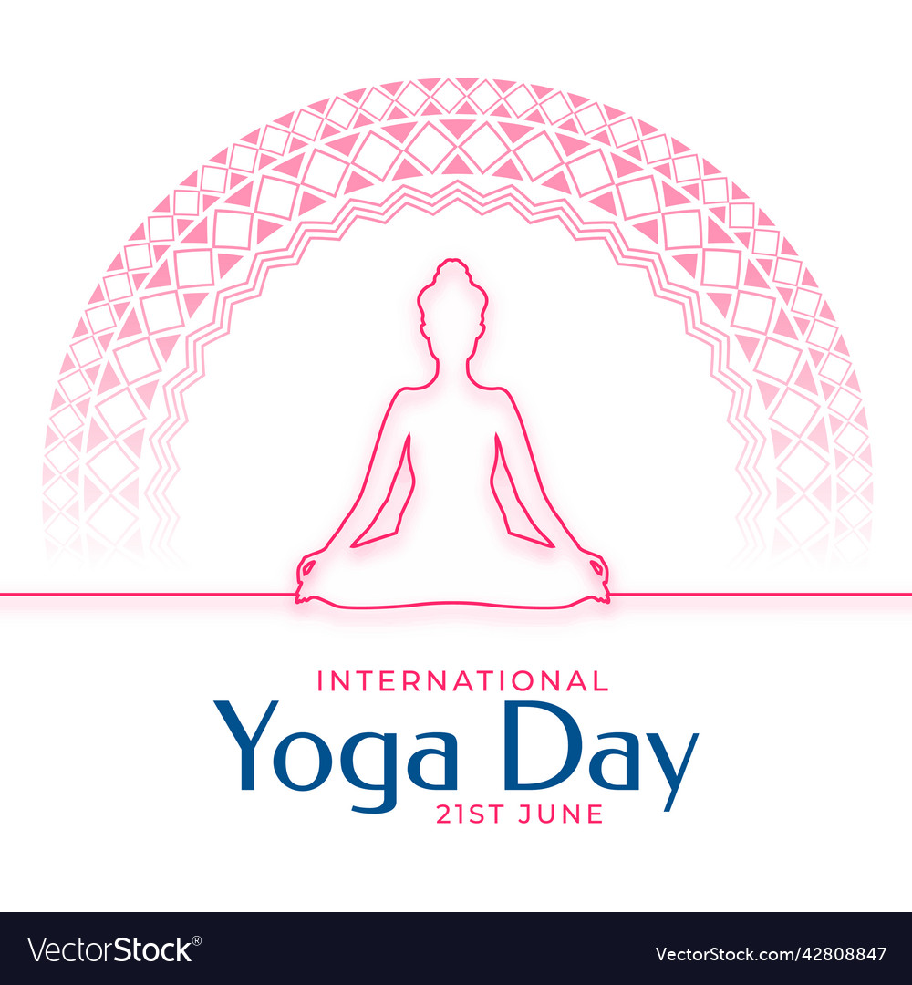 Yoga day celebration with women meditating Vector Image