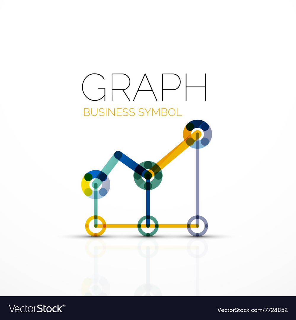 Abstract logo idea linear chart or graph