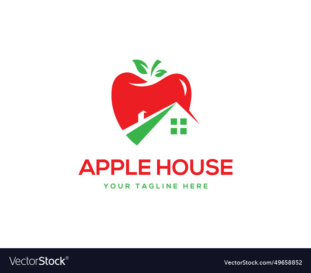 Apple house logo design Royalty Free Vector Image