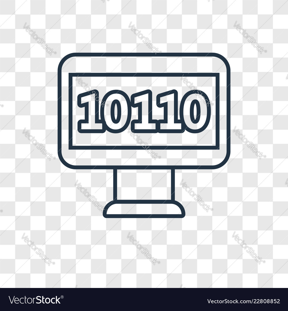 Binärcode Konzept lineare Ikone isoliert vector image Binärcode Konzept lineare Ikone isoliert