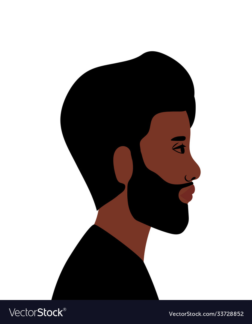 Black man cartoon in side view design