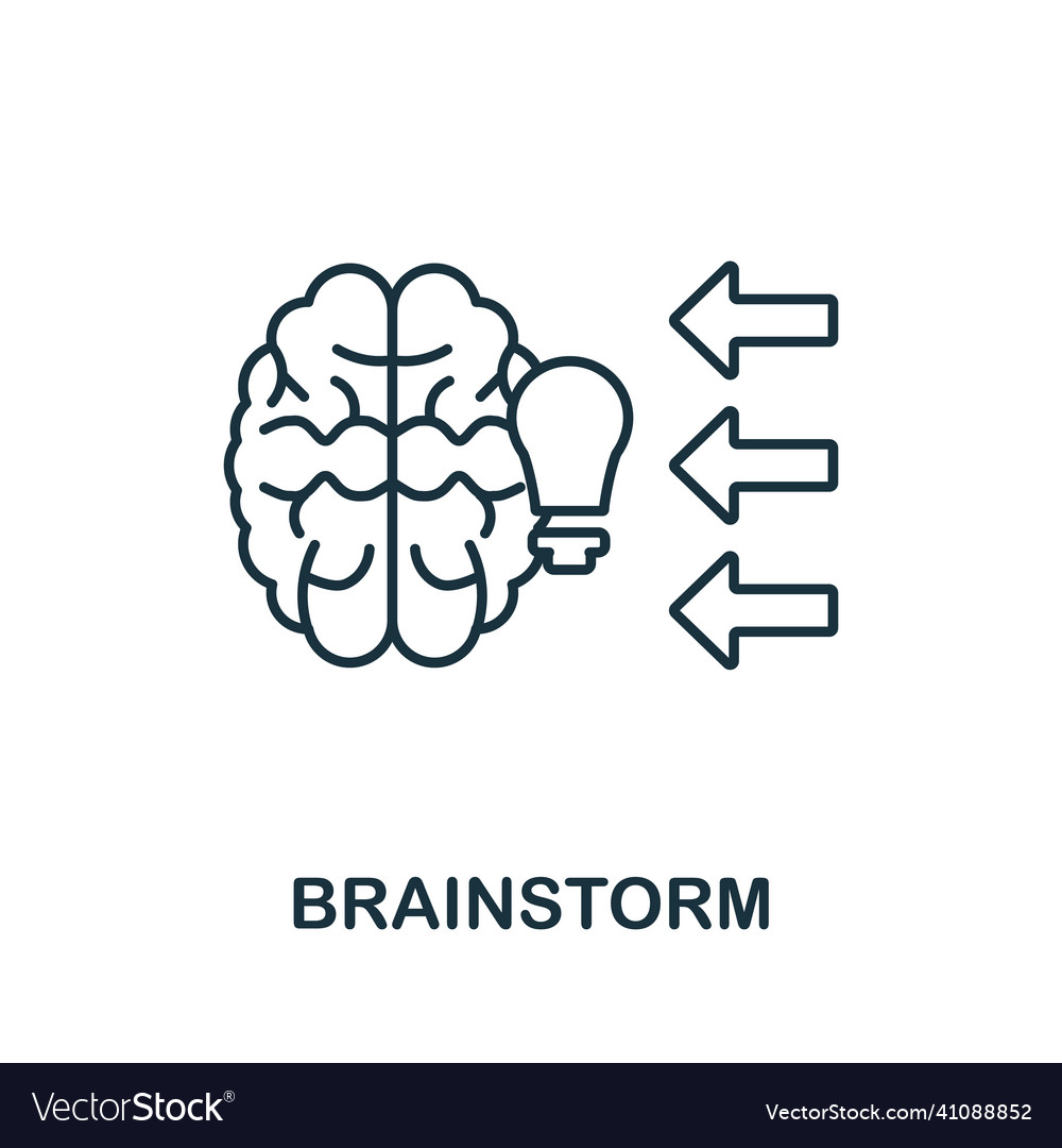 Brainstorm icon line element from graphic design vector image Brainstorm icon line element from graphic design