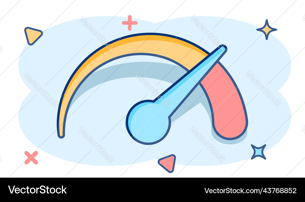 Cartoon dashboard icon in comic style level meter Vector Image