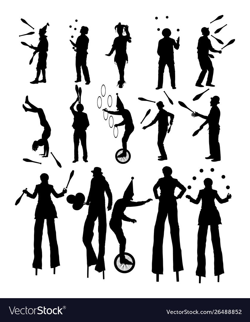 Clown Juggler Silhouette