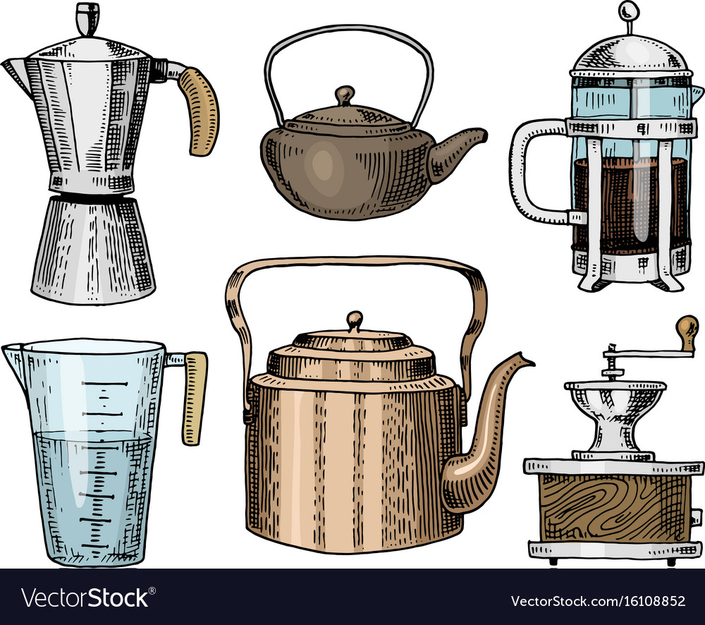 Coffee maker or grinder french press measuring Vector Image