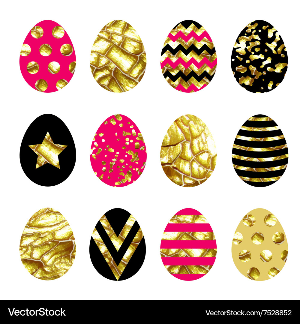 Collection with easter eggs Royalty Free Vector Image