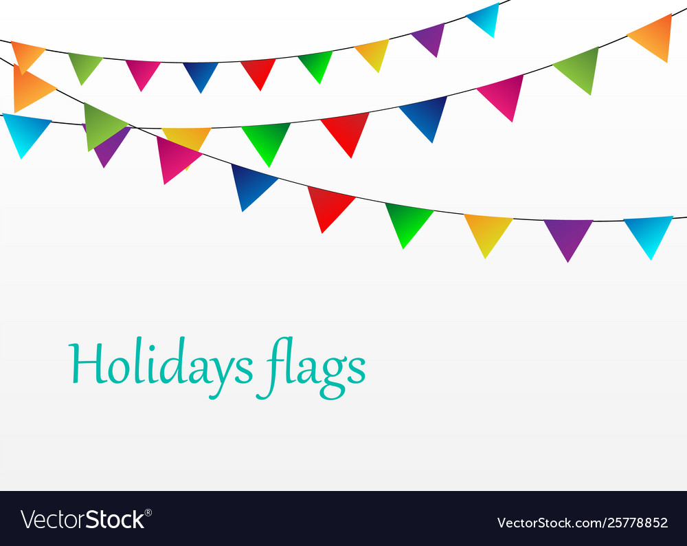 Colored flags on a white background