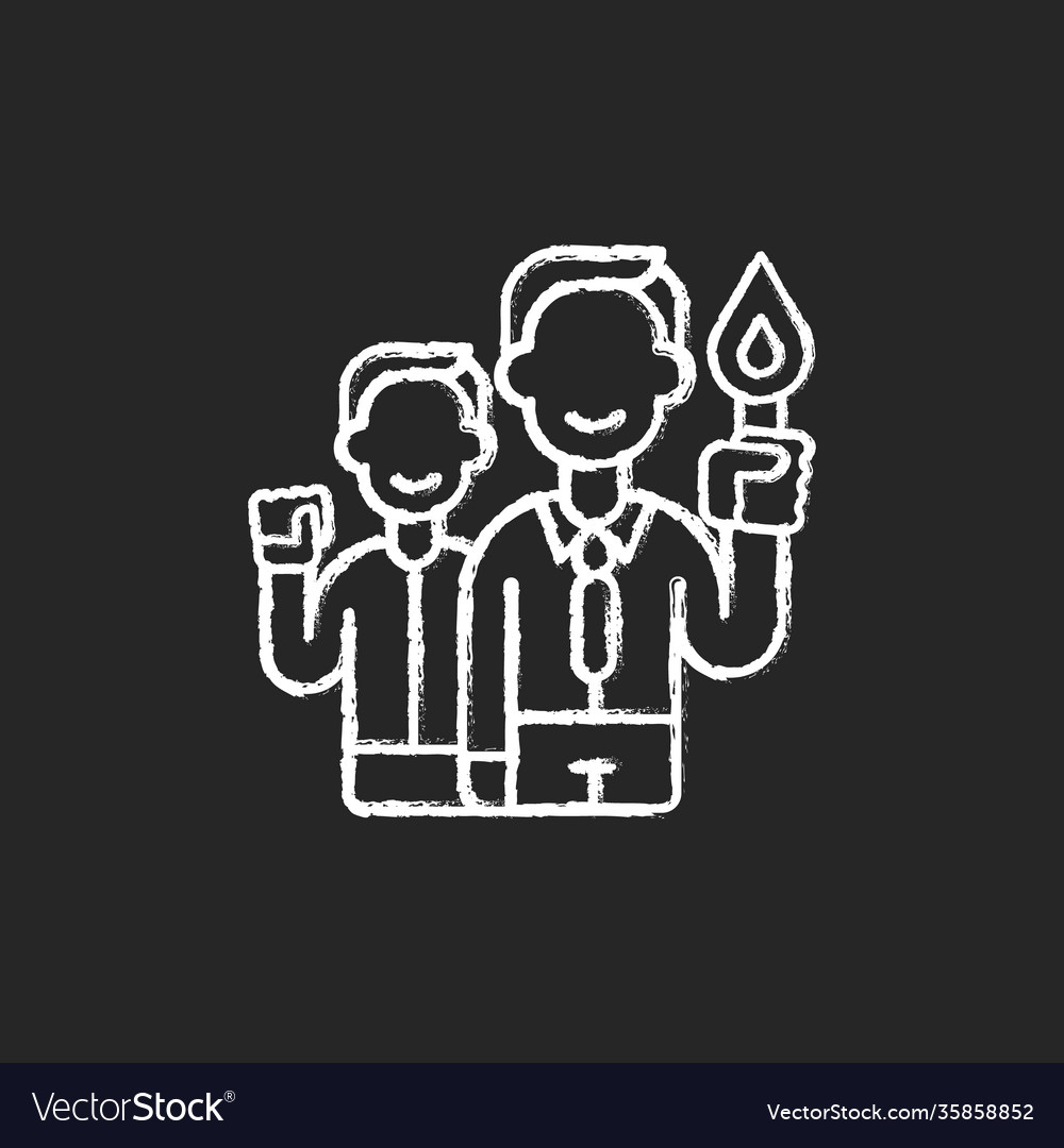 Commitment chalk white icon on black background