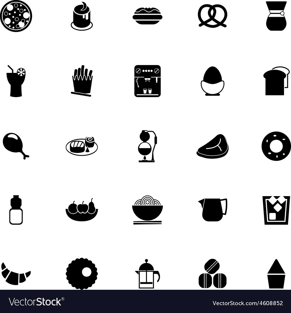 Easy meal icons on white background