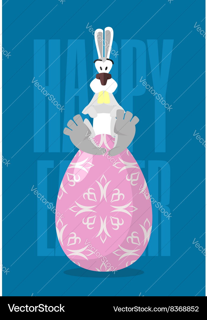Happy easter rabbit and easter egg traditional Vector Image