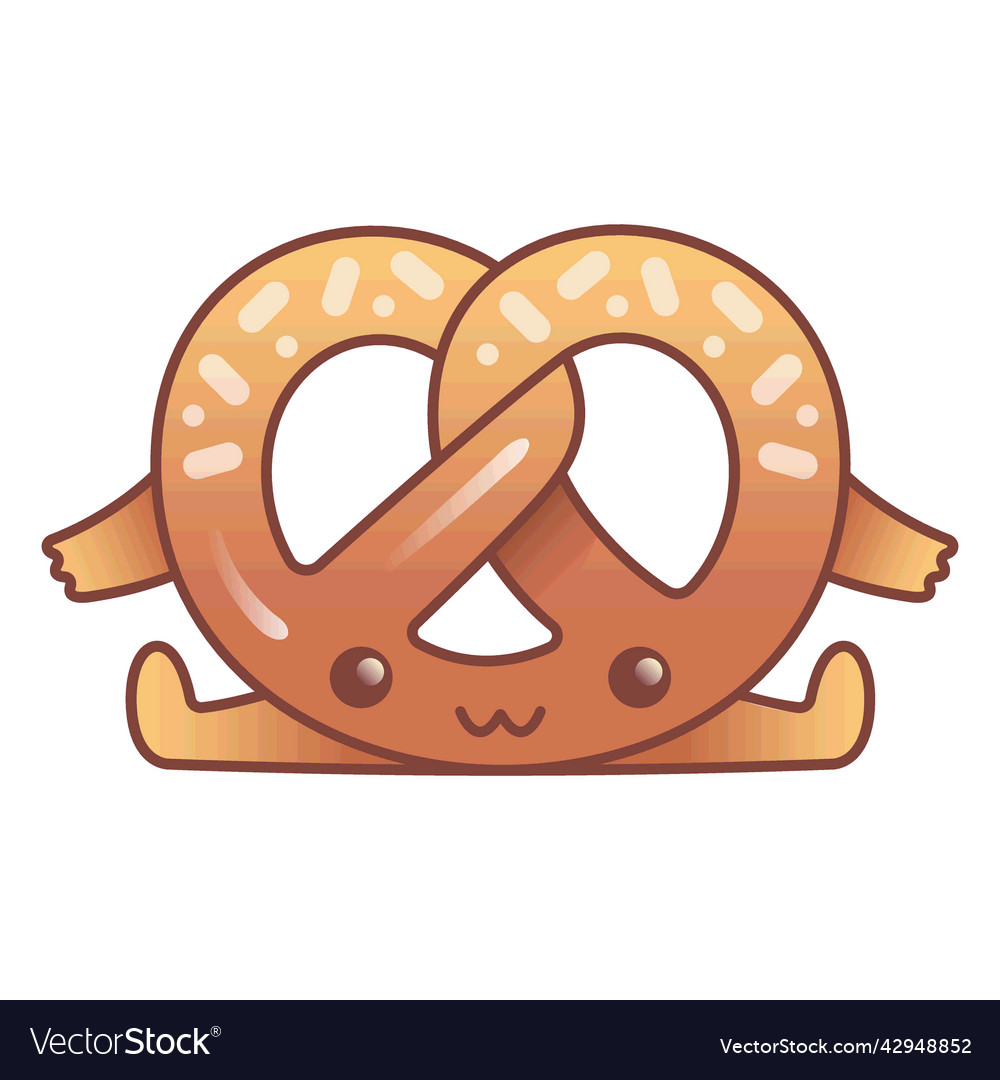 Happy pretzel kawaii high quality Royalty Free Vector Image