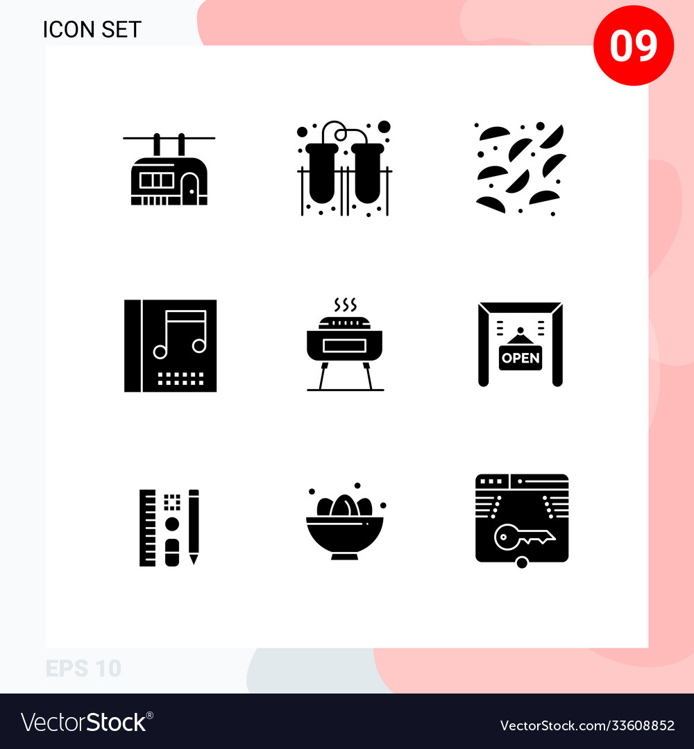 Modern set 9 solid glyphs and symbols