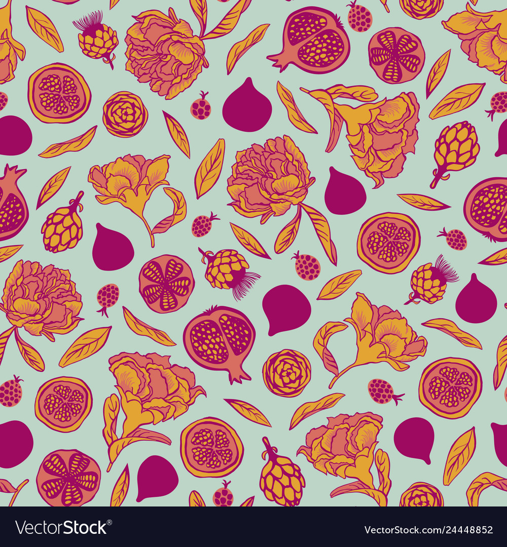 Seamless pattern background with elements vector image Seamless pattern background with elements