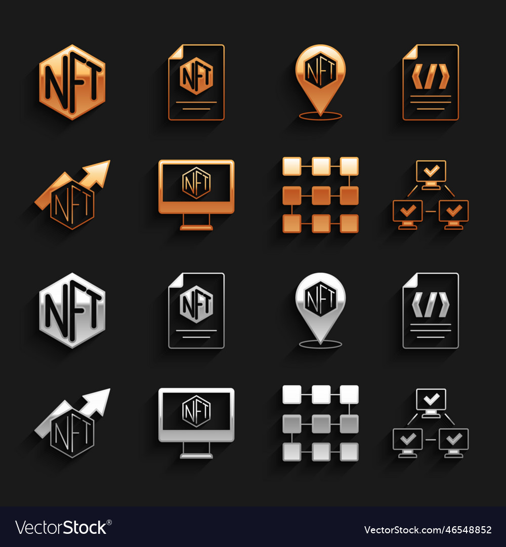 Set Monitor mit Art Store App Binärcode nft vector image Set Monitor mit Art Store App Binärcode nft
