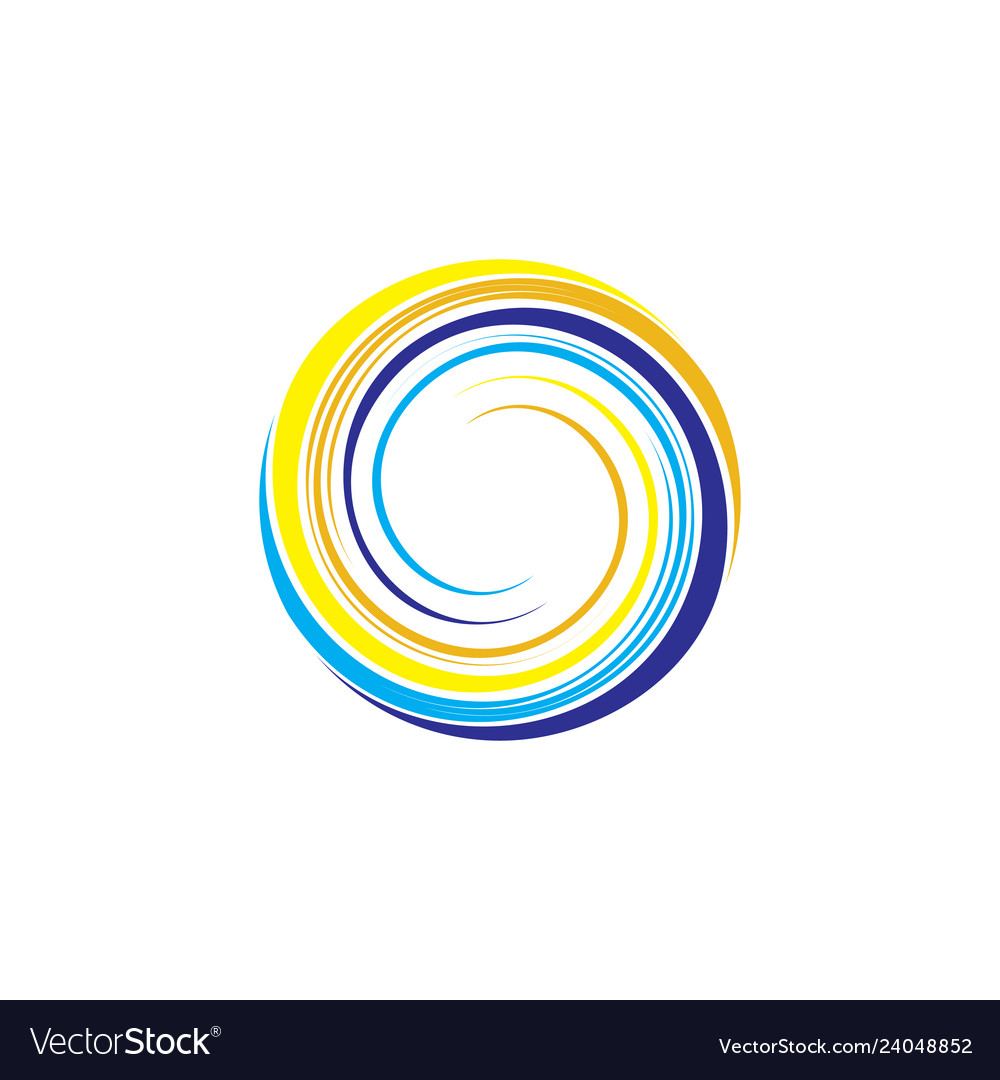 Spiral circle wave sun and water ocean logo