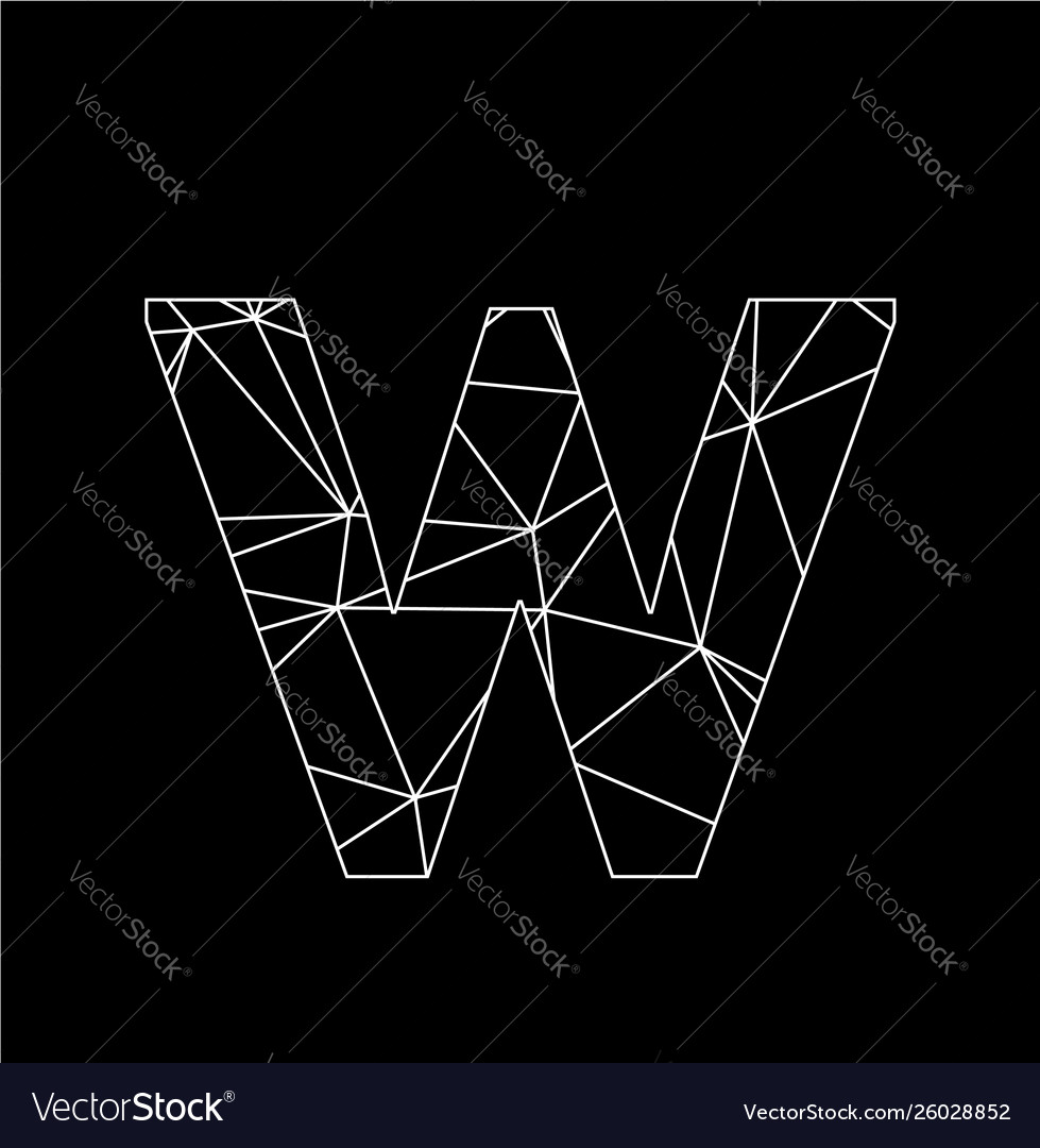 W geometric triangle block chain font