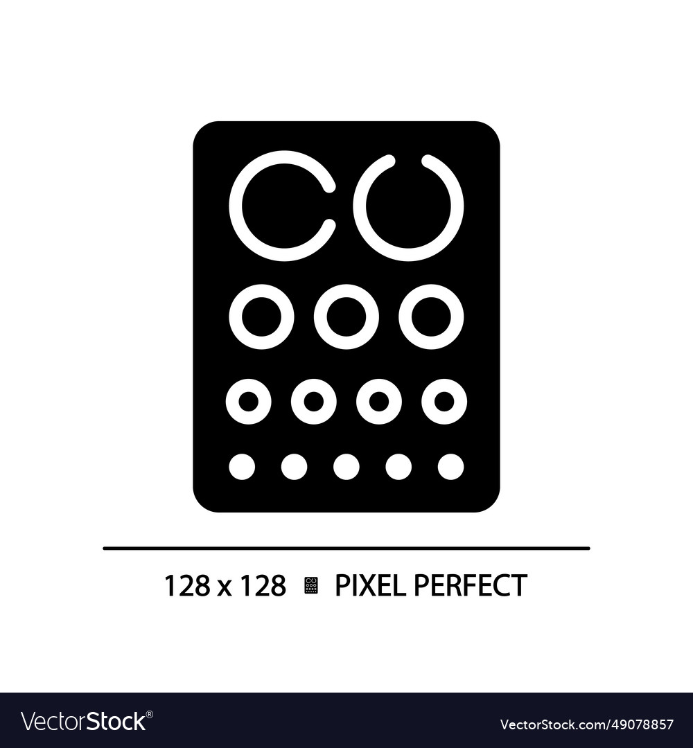 2d simple black glyph style eye chart icon Vector Image