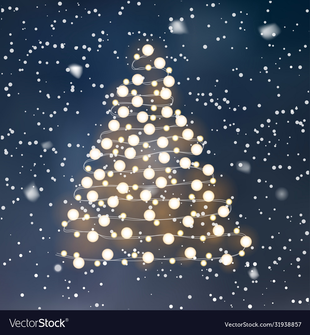 Abstract bokeh background with christmas tree