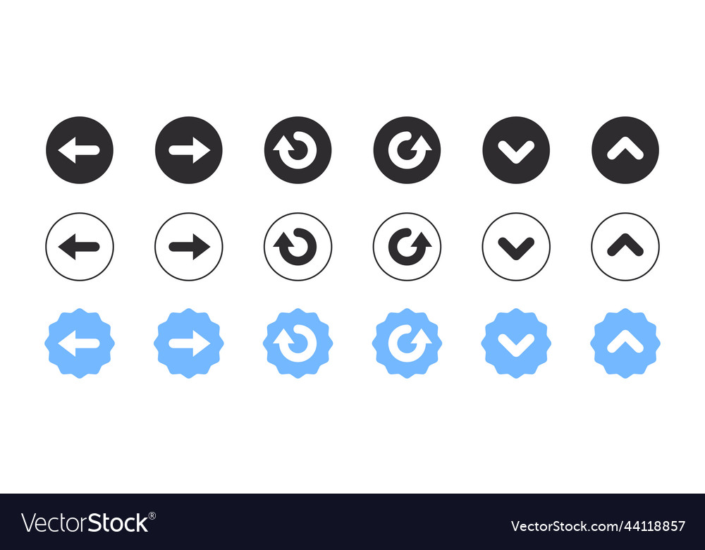 Arrow icons modern simple flat black pointer signs Vector Image Arrow icons modern simple flat black pointer signs