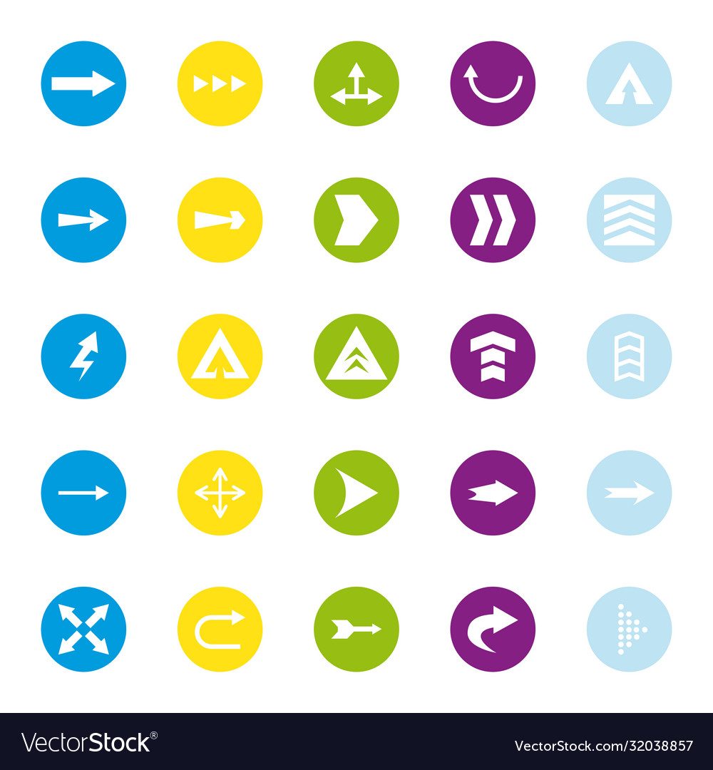 Arrows with different directions block style icon vector image Arrows with different directions block style icon