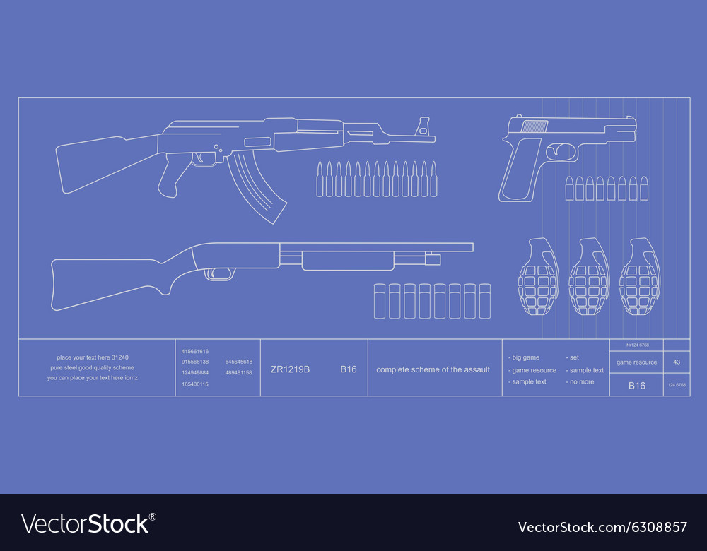 Blue print weapons set