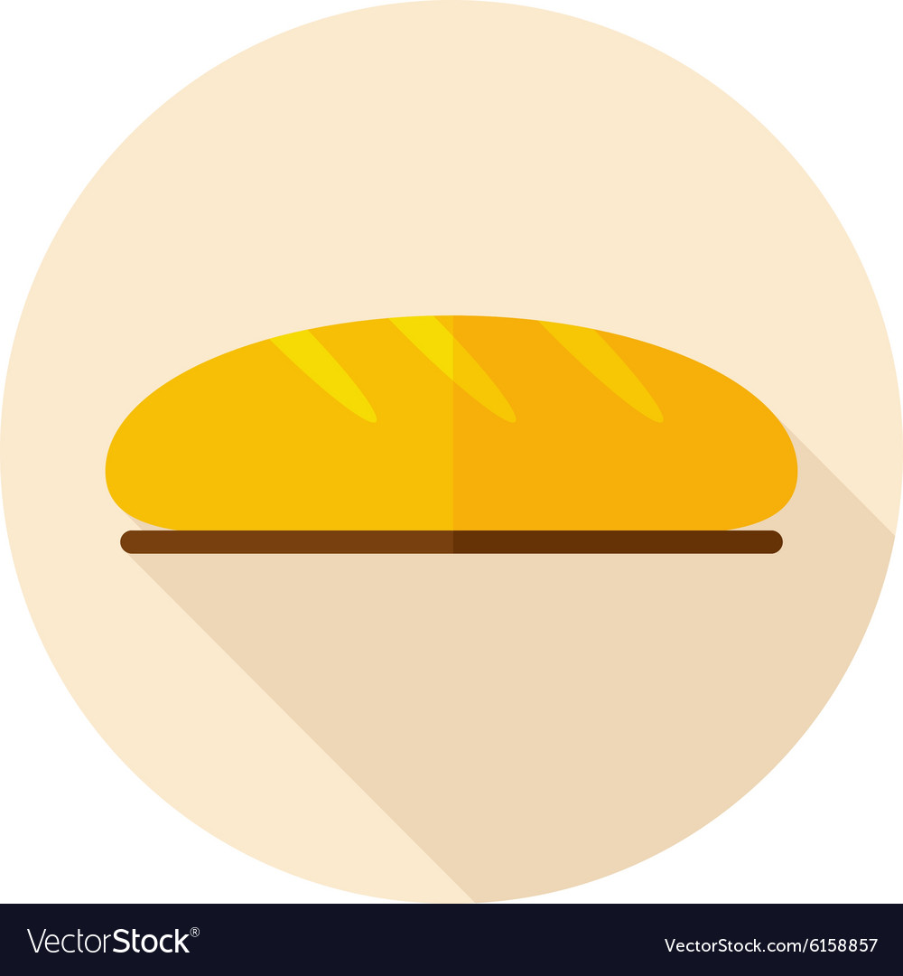 Bread flat icon with long shadow