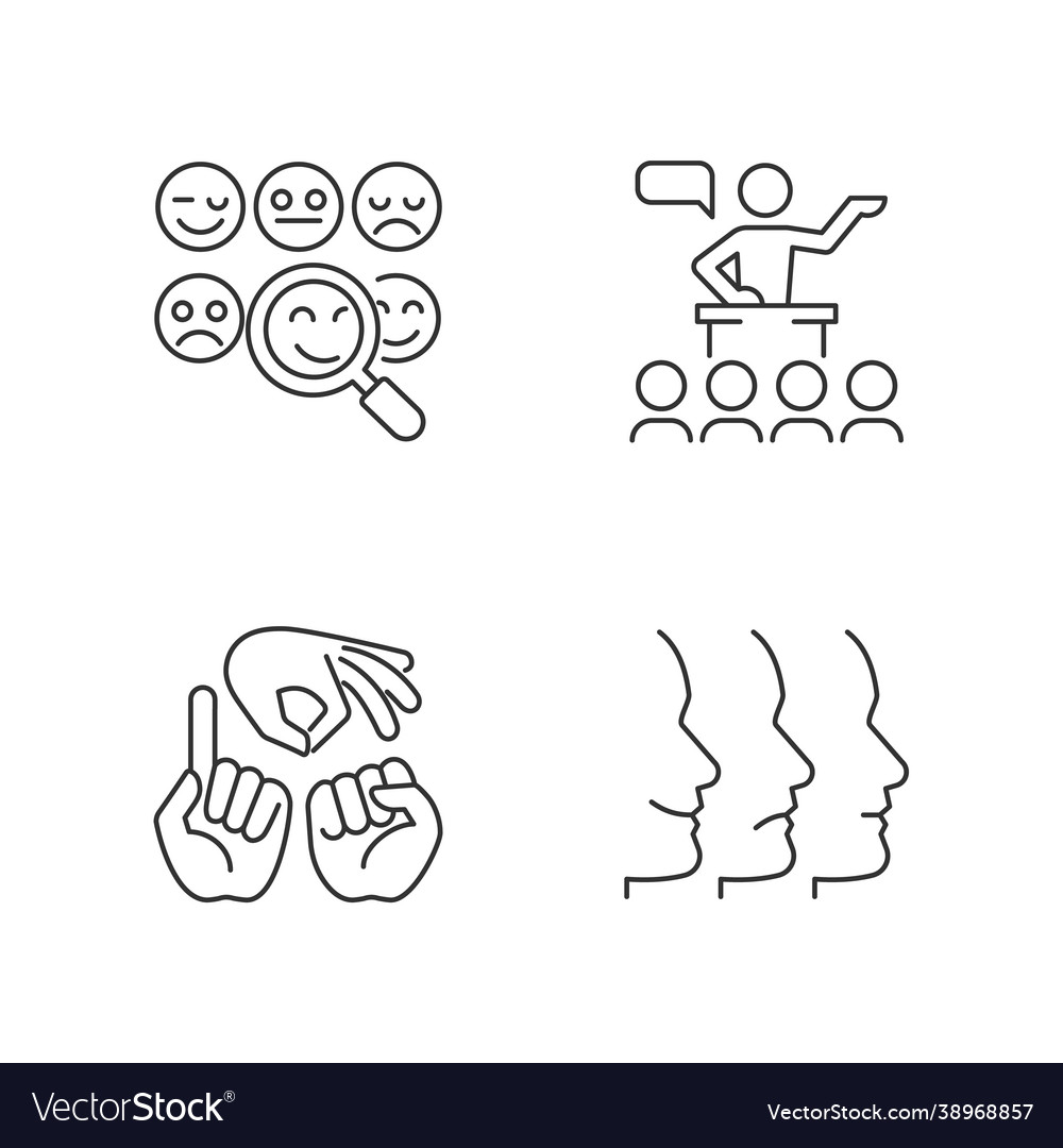 Building relationships with people linear icons
