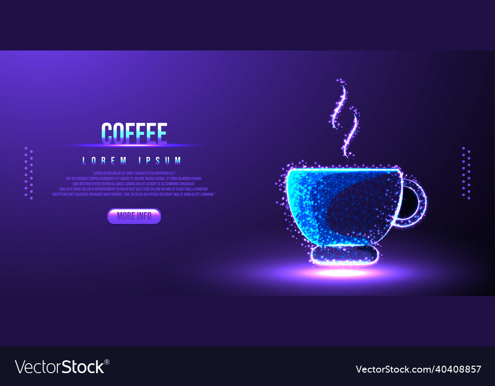 Coffee java low poly wireframe vector image Coffee java low poly wireframe