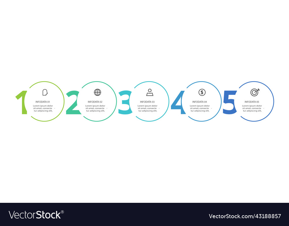 Kreatives Konzept für Infografik mit 5 Schritten