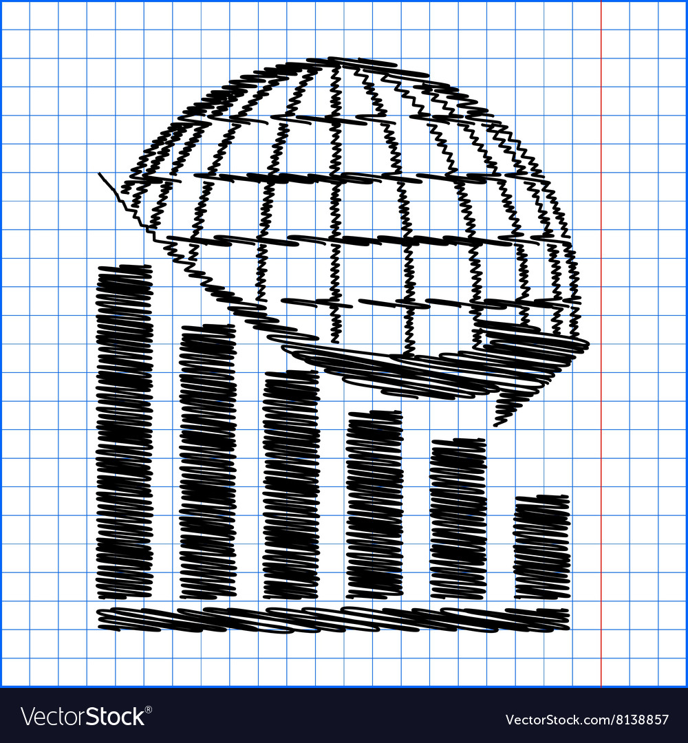 Declining graph with earth