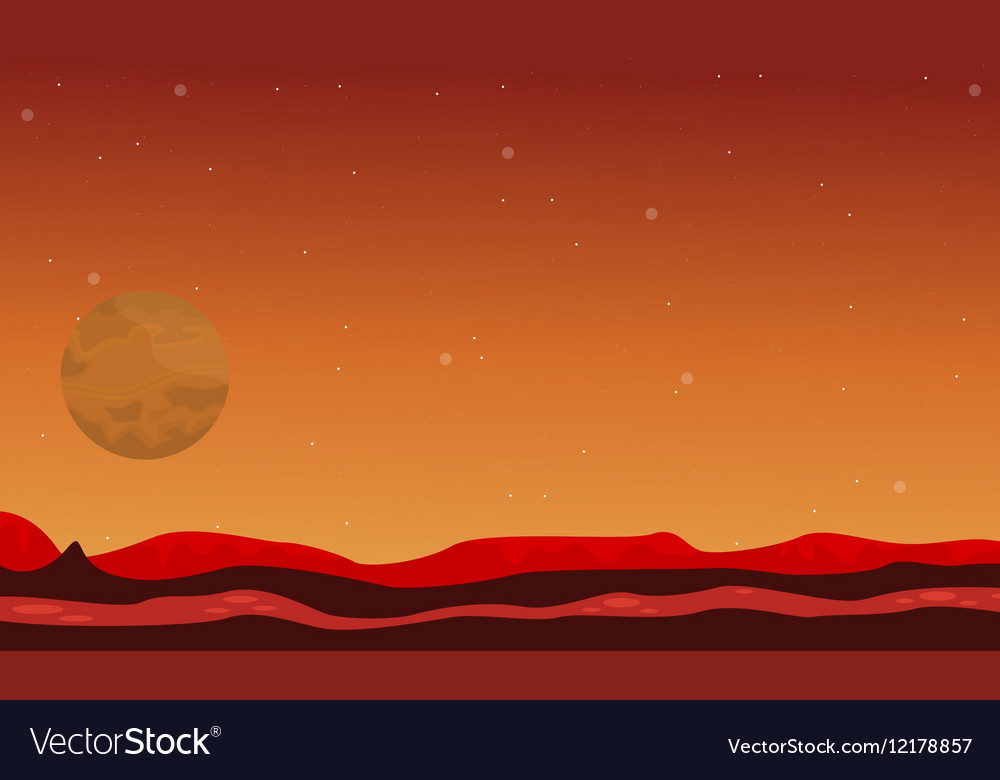 Desert and planet space landscape Royalty Free Vector Image